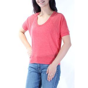 BASIC HOUSE Womens Red Short Sleeve Scoop Neck T-Shirt Size: M